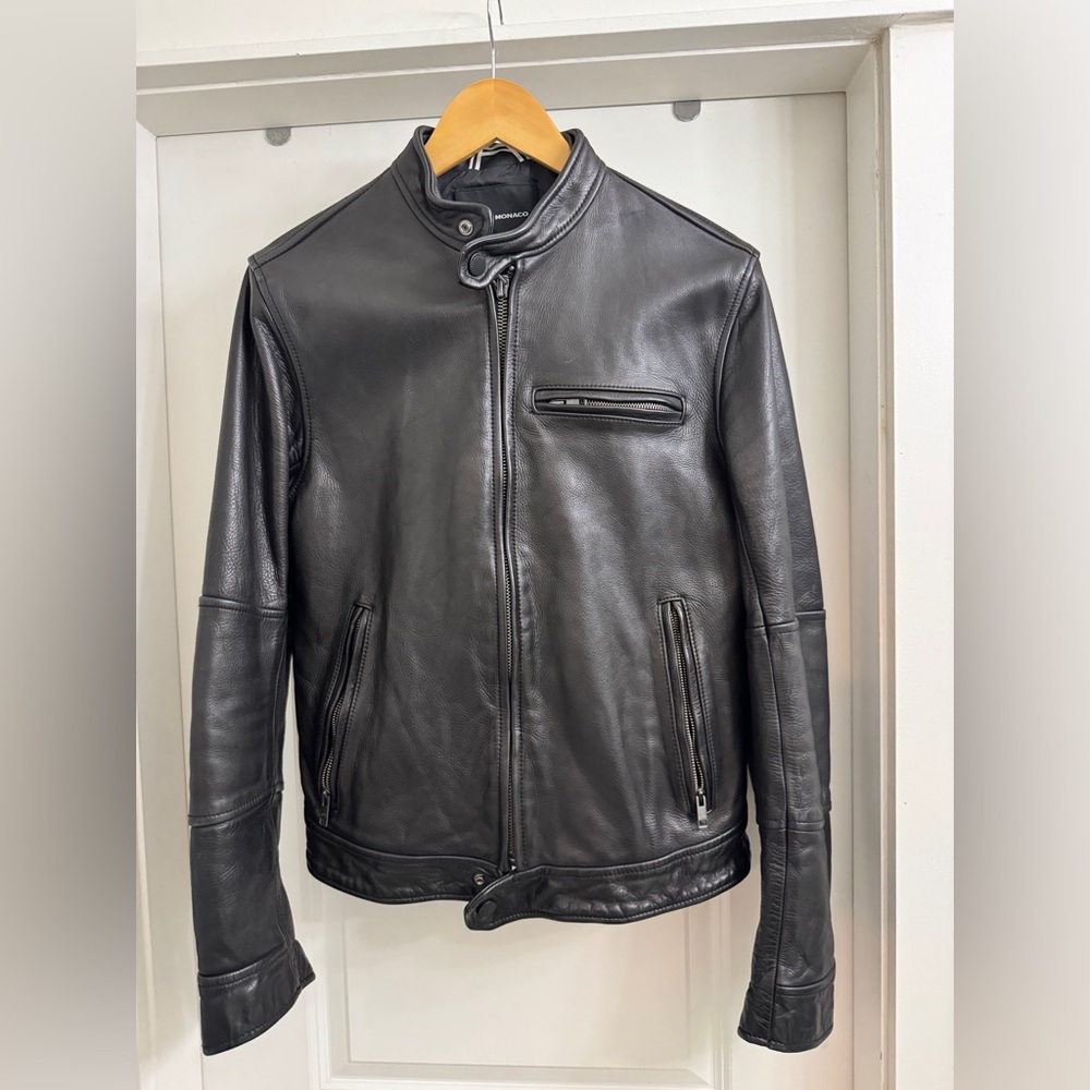 Club Monaco Black Leather Jacket